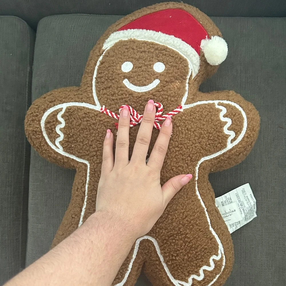 Festive Gingerbread Man Pillow